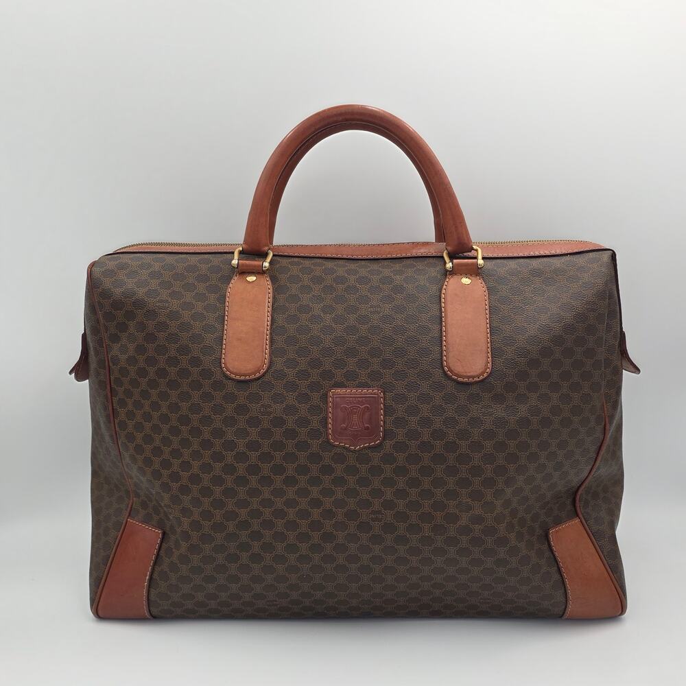 Céline Paris Vintage Macadam Triomphe Large Boston Bag